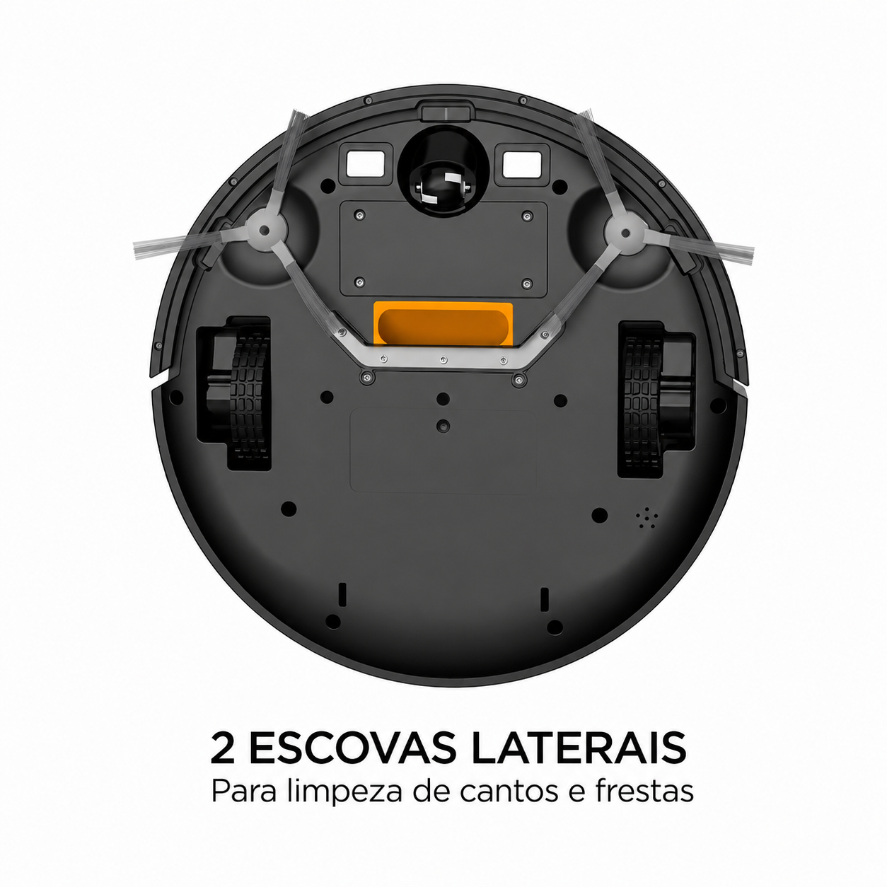 Duas escovas laterais para cantos e frestas