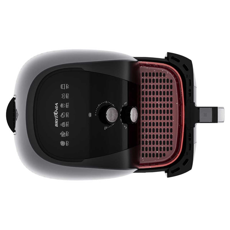 Fritadeira Elétrica Sem Óleo Air Fryer Britânia 5.5L 1500W BFR50 Redstone Preto com Inox 127V