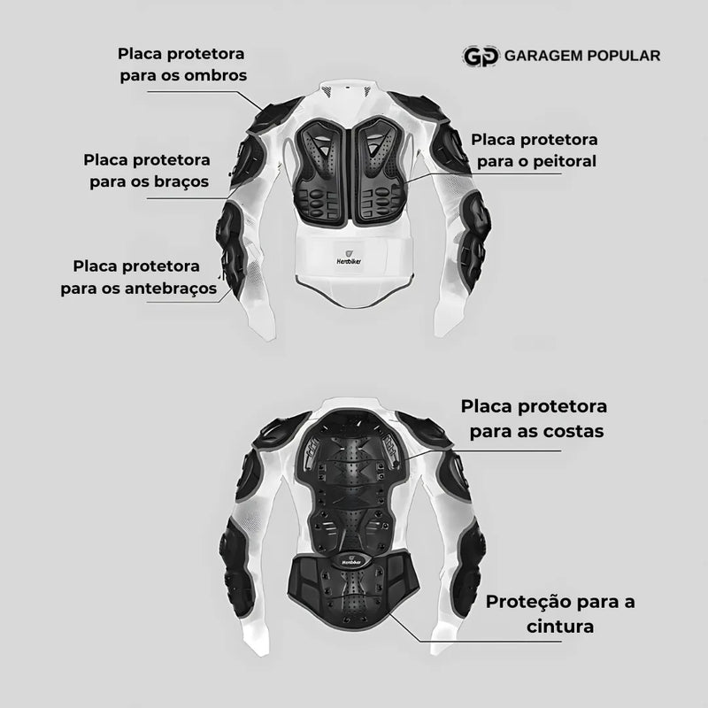 Armadura de Motociclista com Protetor de Pescoço