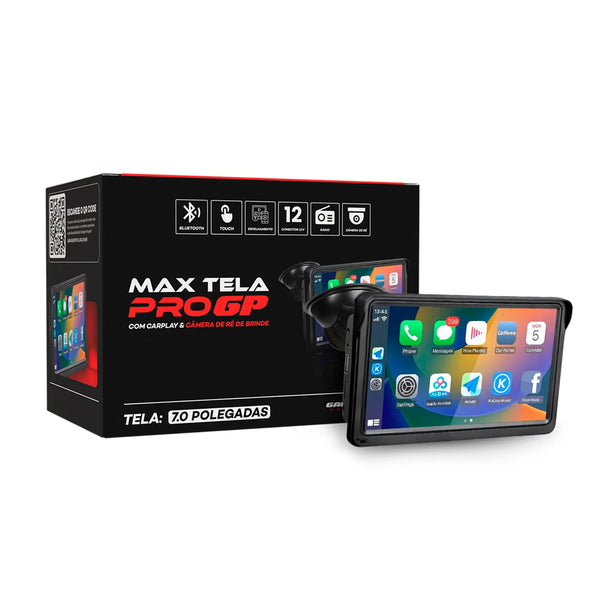 Tela Multimídia com CarPlay e Android Auto | MaxTela Pro | + 🎁 Brinde Exclusivo