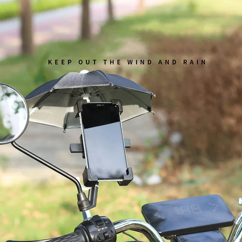 Mini Guarda-Chuva de Telefone para Motocicleta e Bicicleta