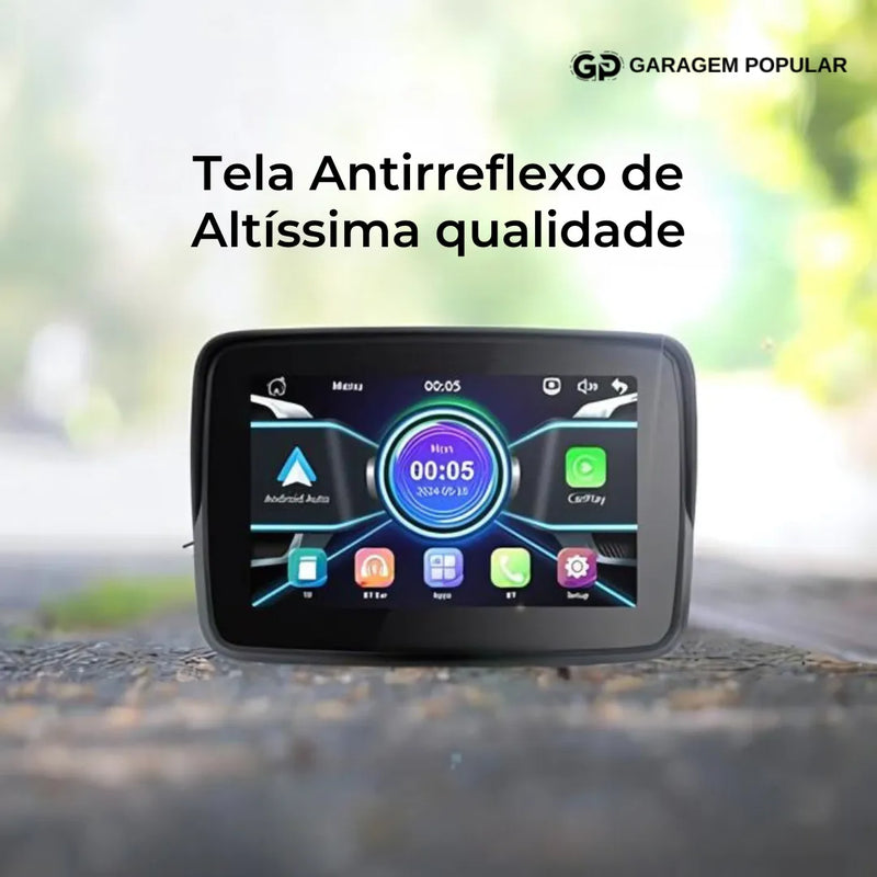 Tela Multimidia Moto com CarPlay e Android Auto | MaxTela Pro Moto 1.0 | + Brinde Exclusivo