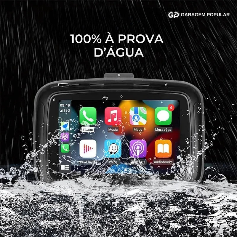 Tela Multimidia Moto com CarPlay e Android Auto | MaxTela Pro Moto 1.0 | + Brinde Exclusivo