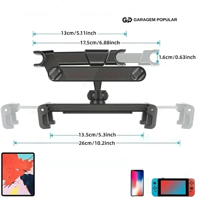 Porta Celular para Encosto de Cabeça Rotativo - Ideal para Viagens