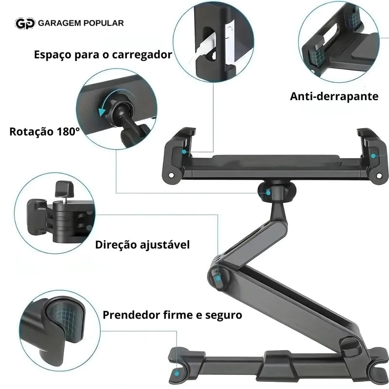 Porta Celular para Encosto de Cabeça Rotativo - Ideal para Viagens