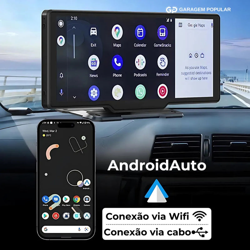 Tela Multimídia com CarPlay e Android Auto | MaxTela Pro 2.0 | + 🎁 Brinde Exclusivo