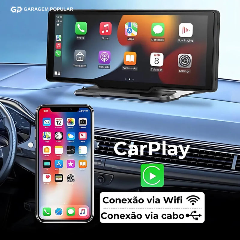Tela Multimídia com CarPlay e Android Auto | MaxTela Pro 2.0 | + 🎁 Brinde Exclusivo